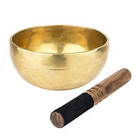 Тріскаюча чаша Тибетська Singing bowl Ручна холодна ківка 13.6/13.6/6.5 см Бронза матова (26562)