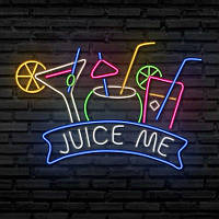 Неонова вивіска для закладу, Juice me.