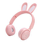 Бездротові повнорозмірні дитячі Bluetooth навушники KP-56 з кролячими вушками, фото 7