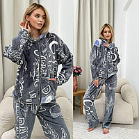 Женская теплая пижама махра 42-46 48-52