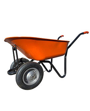 Тачка будівельна Dozer посилена помаранчева 2 колеса 110/200 л 360 кг (А0050829), фото 1