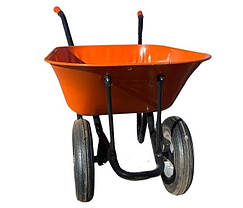 Тачка будівельна Dozer посилена помаранчева 2 колеса 110/200 л 360 кг (А0050829), фото 3