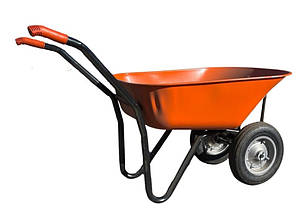 Тачка будівельна Dozer посилена помаранчева 2 колеса 110/200 л 360 кг (А0050829), фото 2