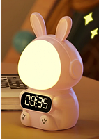 Детские часы с будильником Кролик Rabbit clock with LIGHT PINK Лучшая цена