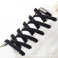 Резиновые шнурки плоские с серебряным зажимом