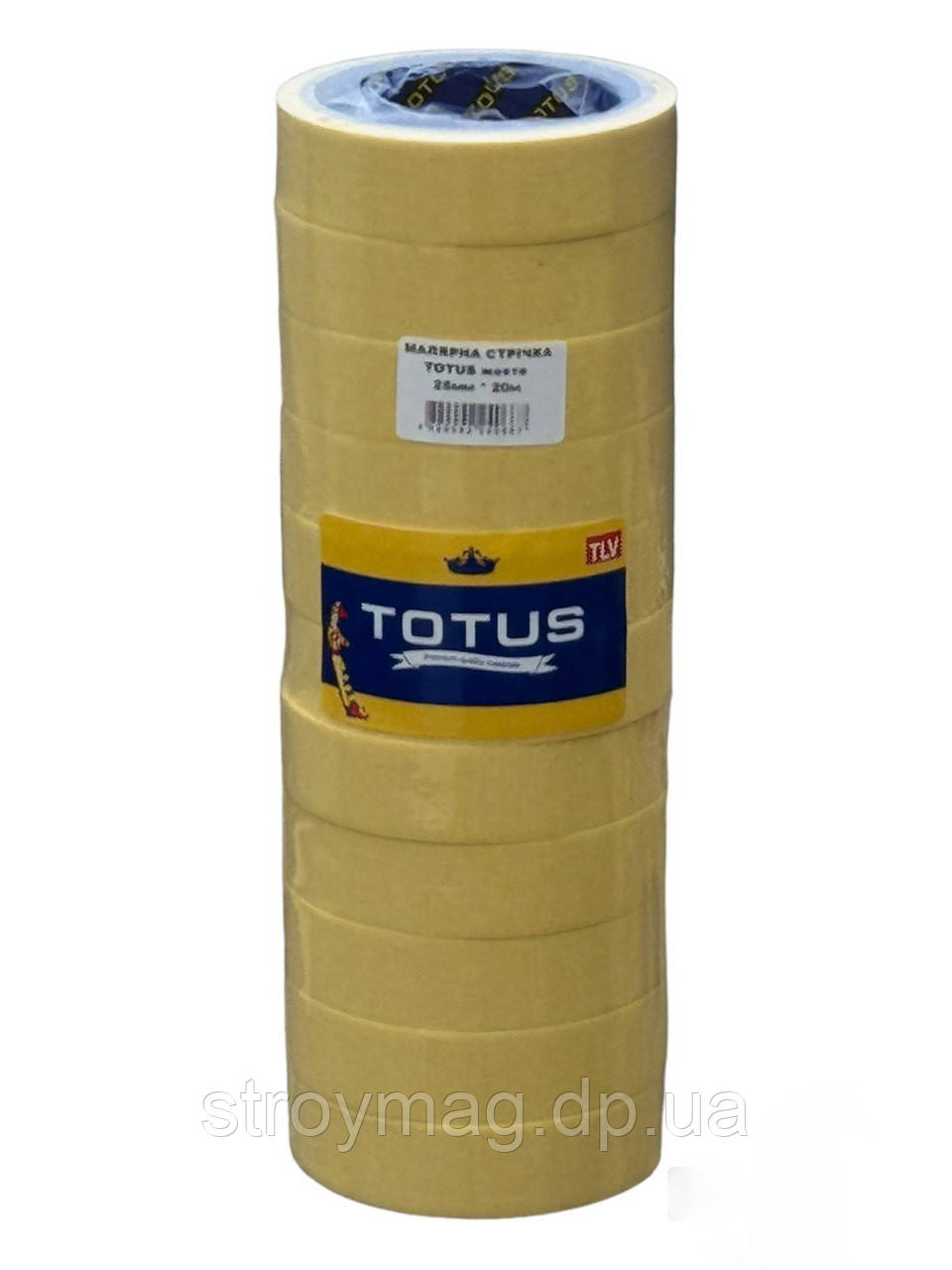 Малярная лента Totus 25 мм*20м желтая (11шт./132шт. ящик) - фото 1 - id-p65085735