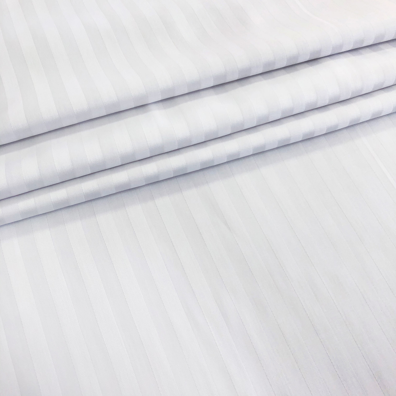 Тканина Lotus Туреччина сатин страйп 1*1 білий 240 ширина (рулон 100 м/пог), фото 1