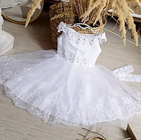 Платье нарядное белое 92-128 рост 2-6 лет