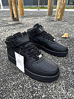 Мужские зимние черные кроссовки Nike Air Force, мужские зимние молодежные кроссовки, мужские модные кроссовки