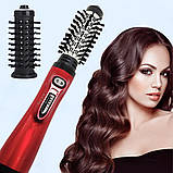 Гребінець фен Shiny & Beauty 8812 2в1 обертовий, Стайлер для волосся браш щітка електрична для укладки, Стайлер для волосся браш, фото 3