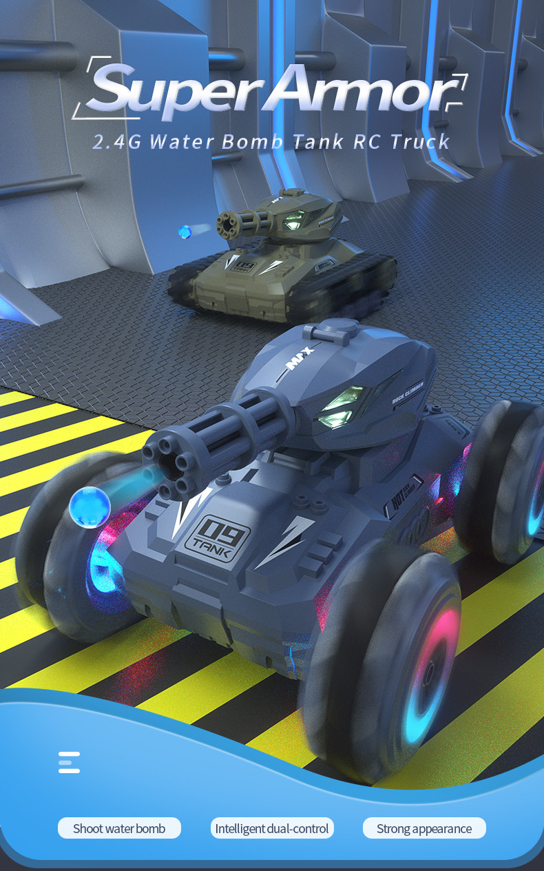 Танк з кулеметом, що стріляє, на радіокеруванні від руки і пульта TRACKED TANK PANK SHOOTER