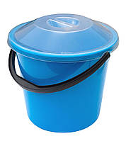 Ведро пищевое 10 литров с крышкой лагуна (голубое) (ПолимерАгро)