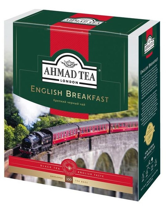 Чай Чорний Ахмад Ahmad Tea English Breakfast Англійська до Сніданку 100 штук * 2 г Шрі-Ланка, фото 1