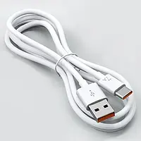 Шнур шт.usb А -шт.usb type C, 6A 66W, 1м, білий