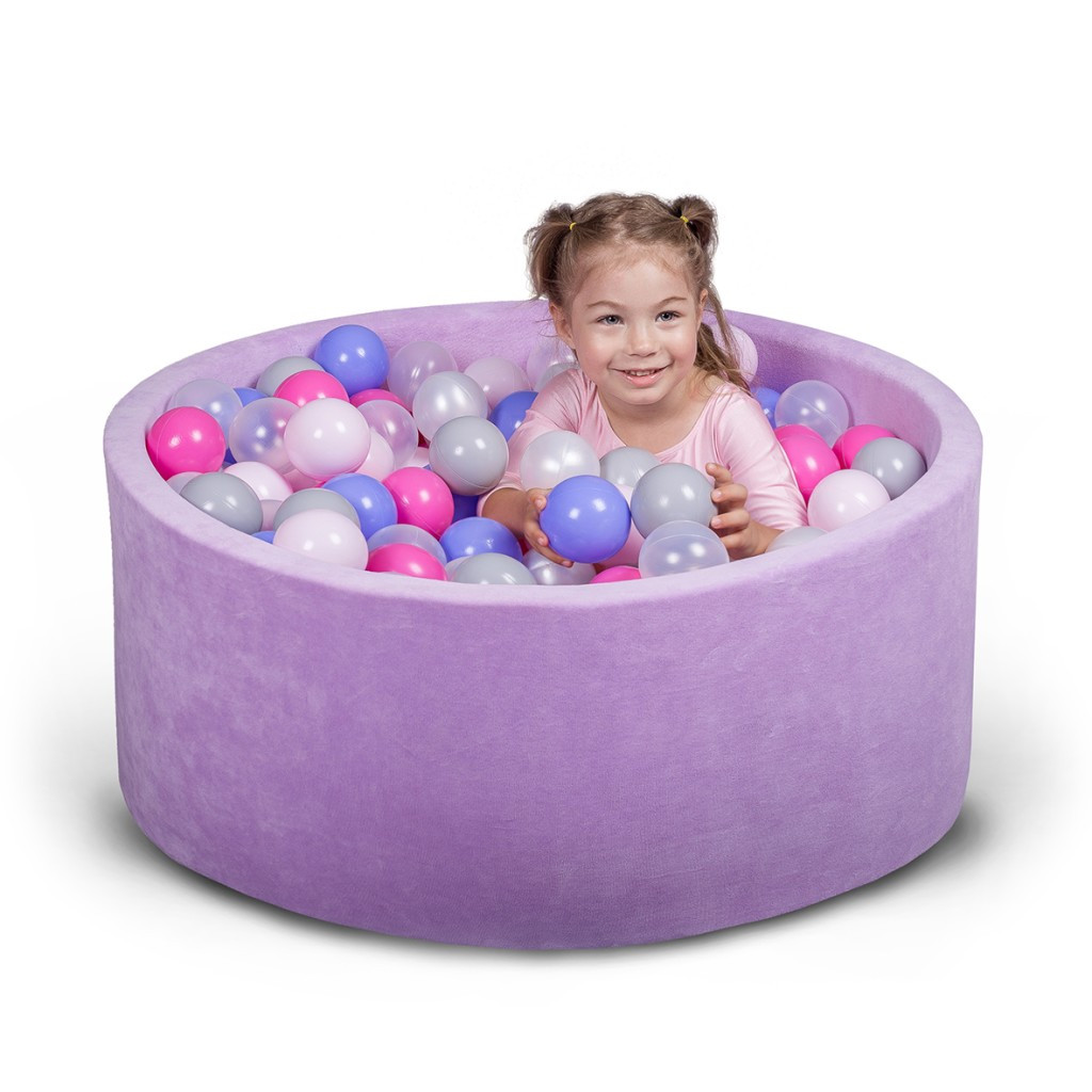 Сухой бассейн 100 см для детей с цветными шариками 100 шт, бассейн манеж, сухой бассейн с шариками фиолетовый - фото 3 - id-p2037336972