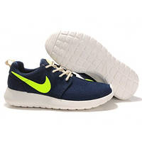 Мужские сине-салатовые кроссовки Nike Roshe Run - RR008