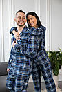 Жіноча піжама сорочка+штани СИНЯ КЛІТИНКА котон BRAND 202004, фото 4