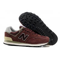 Женские кроссовки New Balance 574 бордовые - NZ028