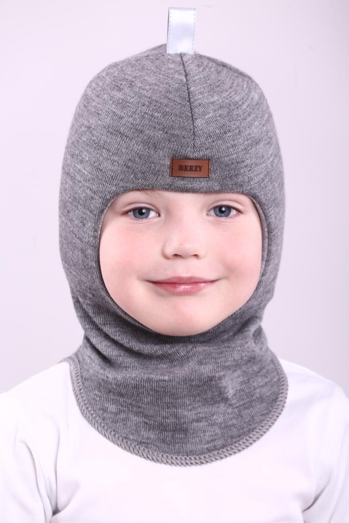 Шапка-шолом для хлопчика зимовий Beezy сірий