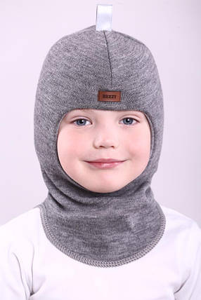 Шапка-шолом для хлопчика зимовий Beezy сірий, фото 2