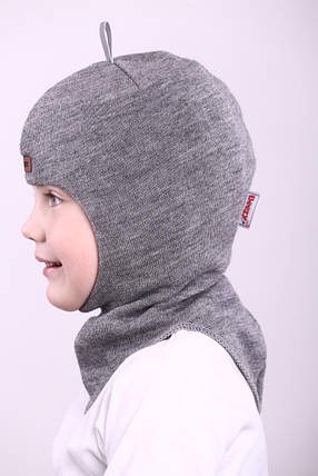 Шапка-шолом для хлопчика зимовий Beezy сірий, фото 2