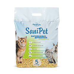Наповнювач SANI PET(деревне) для котів 5кг ЯБЛУКО