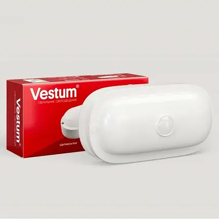 Точковий LED світильник Vestum ЖКГ 15W 4500K IP65 з датчиком руху овал 1-VS-7206, фото 1