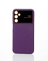 Чехол Silicone case Autofocus with camera glass для Samsung A14 фиолетовый