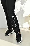 Жіночі спортивні штани з високою посадкою з плащової тканини на синтепоні розміри норма й батал, фото 6
