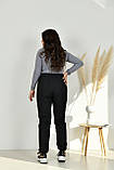 Жіночі спортивні штани з високою посадкою з плащової тканини на синтепоні розміри норма й батал, фото 7