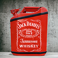Мини Бар Канистра Портативный 20 л. "Jack Daniel's". Именной подарок. Подарочный набор для мужчины Красный