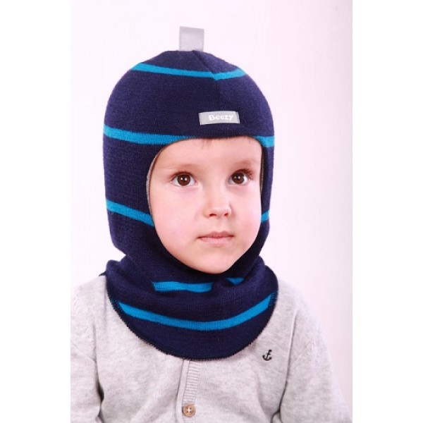 Шапка-шолом для хлопчика зимовий Beezy синій 44-46 см (6-12 міс.)