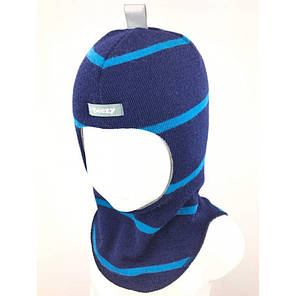 Шапка-шолом для хлопчика зимовий Beezy синій 44-46 см (6-12 міс.), фото 2