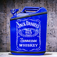 Мини Бар Канистра Портативный 20 л. "Jack Daniel's". Именной подарок. Подарочный набор для мужчины Синий