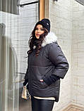 Фантастична жіноча куртка наповнювач силікон 200 розміри батал, фото 4