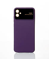 Чохол Silicone case Autofocus with camera glass для Samsung A04E фіолетовий