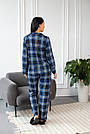 Жіноча піжама сорочка+штани СИНЯ КЛІТИНКА котон BRAND 202004, фото 3