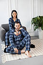 Жіноча піжама сорочка+штани СИНЯ КЛІТИНКА котон BRAND 202004, фото 9