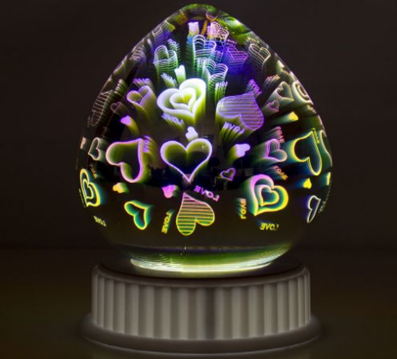 💜Світлодіодна лампа шар конус на підставці, світильник Магічна куля Love, фото 1