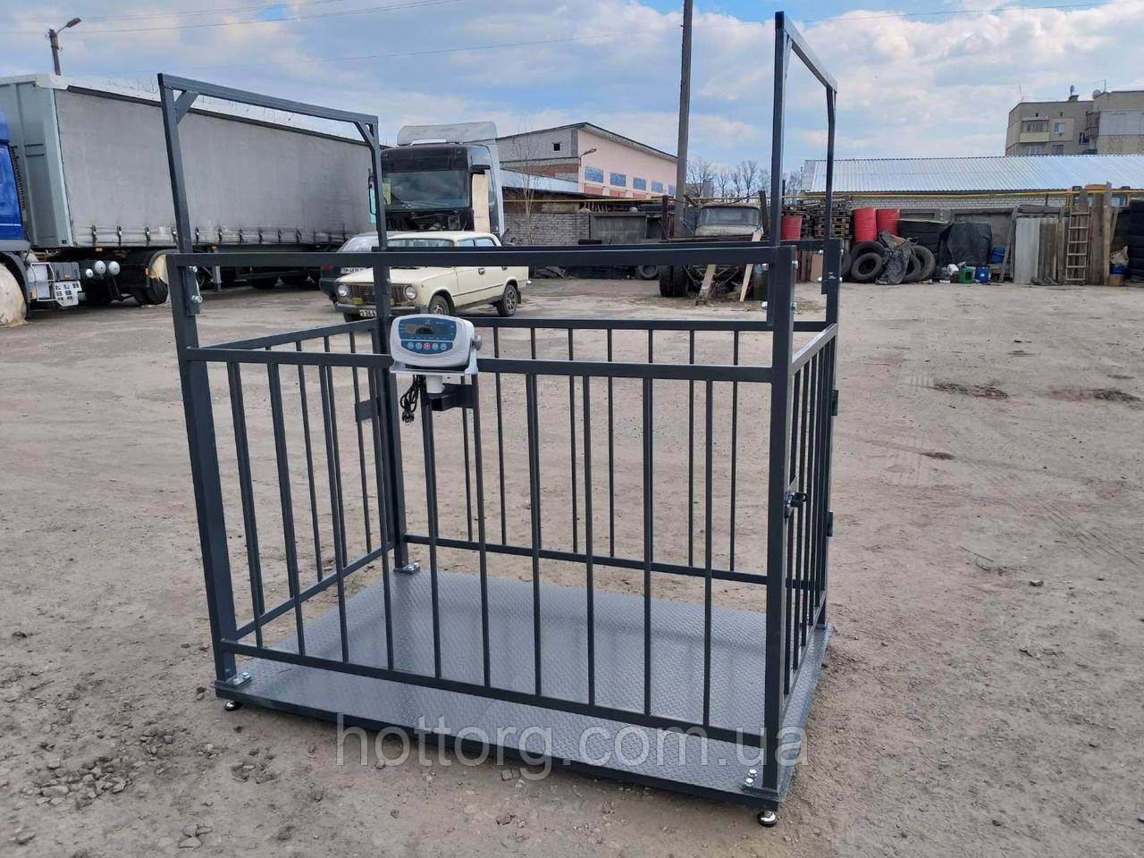 Ваги для зважування тварин VTP-G-1020 (1500 кг, 1000х2000 мм) з огорожею 1500 мм
