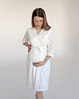 Комплект халат і сорочка у пологовий (молочний), фото 7