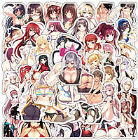 Набір вінілових стікерів наліпок ХЕНТАЙ 04 аніме 50 шт