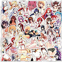 Набір вінілових стікерів наліпок ХЕНТАЙ 05 аніме 50 шт