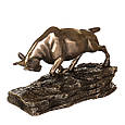 Набір із двох статуеток "Бик і ведмідь" із полістоуну від італійського бренду Veronese 10 см, фото 3