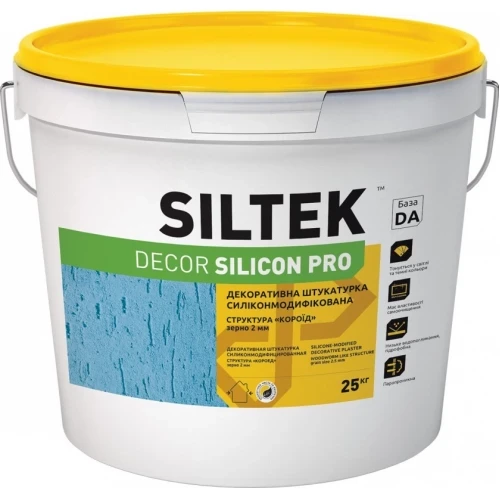 Dеcor Silicon Pro База DС Штукатурка декоративная силиконовая камешковая 1,5мм 25кг SILTEK - фото 1 - id-p2037394149