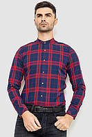 Рубашка мужская в клетку байковая, цвет красно-синий, 214R102-36-178