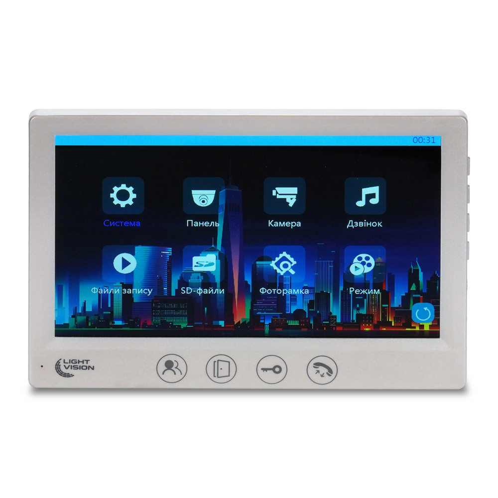 Відеодомофон із записом 7" Light Vision AMSTERDAM FHD White