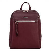 Женский городской рюкзак David Jones бордовый вместительный стильный рюкзак девушке эко-кожа