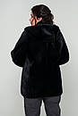 Коротка жіноча чорна шуба з капюшоном Нора розміри 50 52 54 56, фото 4