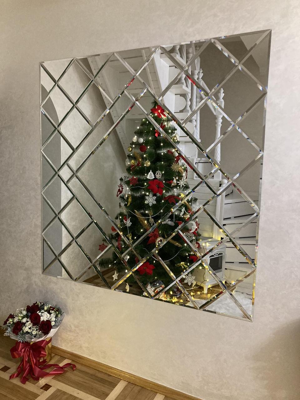 Дзеркальне панно Classic 1500*1500 мм срібло фацет 10 мм, фото 1